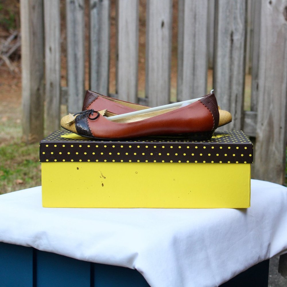 Poetic Licence London Adored Brown Flats/Mini Heeled Pumps (Size 6.5) - Picture 2 of 9